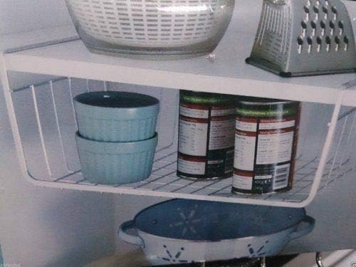SPACE SAVING STRONG CHROME KITCHEN BATHROOM UNDER SHELF STORAGE BASKET UNIT 40CM