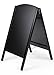 Black A-Frame Chalkboard Sidewalk Sign for Wet Erase and Traditional Stick Chalk, 21 x 34 Inch Boards Slide Out for Easy Updating