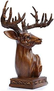 Gaoxingbianlidian Home Decoration, Creative Elk Head Sculpture And Decoration, Handicraft Gifts For Home Living Room Cabinet TV Cabinet Wine Cabinet (Color : Brown, Size : 33 * 18 * 42cm)