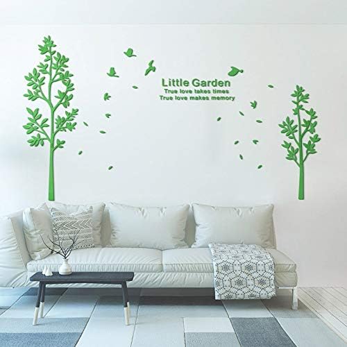 HYXLN Twins Lovers Acrylic 3D Large Size Tree Wall Decoration Mirror Wall Stickers Tv Backdrop Home Decor Living Room Stickers