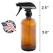 8oz Empty Amber Dark Brown Glass Spray Bottles w/Labels and Caps (2 Pack) - Mist & Stream Trigger Sprayer - Boston Round Heavy Duty Bottle - For Essential Oils, Cleaning, Kitchen