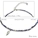 Blue Sodalite Bead Choker Necklace Stone Beaded Silver Pendant Choker Necklaces for Women Girls