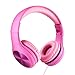 LilGadgets Connect+Wired Kids Headphones for School with Microphone, Volume Limiting & Noise Reduction Over-Ear Headset with Cord, SharePort Technology & SoftTouch Padding, Pink - Kid Headphones