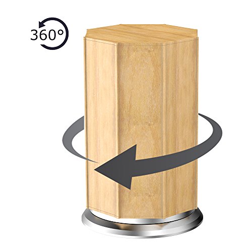 Knife Block,Cuteadoy 360°Rotating Bamboo Magnetic Knife Rack/Holder, Winner of Kitchen Test ,with Aluminum Alloy Base and Non-slip Feet, Luxury Gift and Amazing Handicraft (Natural) - Thumbnail 2