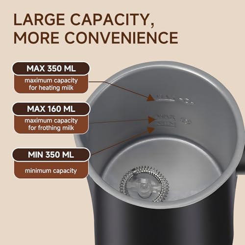 Milk Frother 4-in-1 Electric Automatic Milk Steamer，Hot and Cold Foam Maker and Milk Warmer for Latte, Cappuccinos, Macchiato Coffee Maker