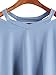 SweatyRocks Women's Tshirt Long Sleeve Casual Loose Crop Top T-shirt Blue
