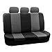 FH-PU002115 Classic Exquisite Leather Car Seat Covers, Airbag compatible and Split Bench, Gray / Black color