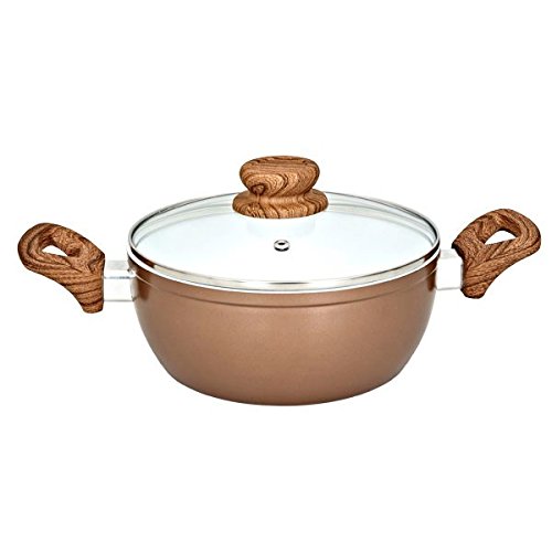 Home N Kitchenware Collection 9 Quart Dutch Oven Forged Aluminum Ceramic Coating, Includes Glass Lid, Silicone Handle