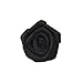 Jacob Alexander Satin Open Rose Lapel Flower Boutonniere - Black