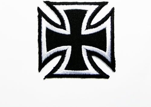 Black Small Chopper Biker Motorcycle Patch Embroidered Iron on Hat Jacket Hoodie Backpack Ideal for Gift / 4.8cm(w) X 4.8cm(h)