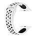Sport Band For Apple Watch 42mm,Soft Silicone Strap Replacement Wristbands For Apple Watch Sport Series 3 Series 2 Series 1(42mm M/L Pure Platinum/Black)