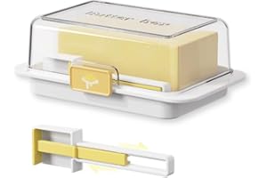 Butter Dish with Lid, Sealed Butter Keeper for Countertop & Fridge Door Shelf, BPA-Free, Microwave & Dishwasher Safe, Fits Ea