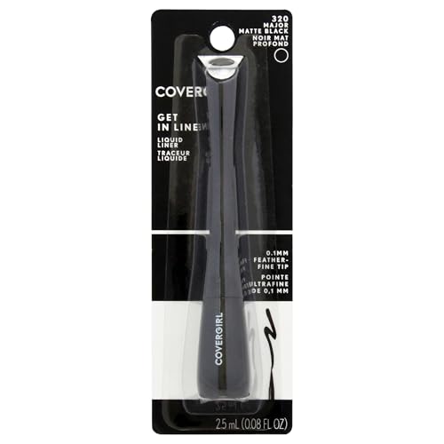 COVERGIRL Get In Line Liquid Eyeliner, Black Crystal, Long Lasting, 0.08 Ounces…