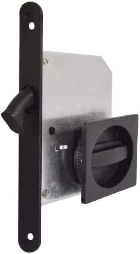 bricoleva.it Sliding Door Lock Set Square Note Handle with Lock for Sliding Door (Black)