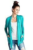 Emmalise Women Basic Drape Cardigan Shawl w Side Pockets - Junior Sizes