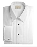 Slim Fit Tuxedo Shirt - 100% Cotton Laydown Collar with French Cuffs