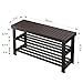 LANGRIA Large 3-Tier Shoe Bench Entryway, Shoes Rack Organizer Made of Sturdy, Bamboo for 8 Pairs of Shoes, Max Capacity 264 lbs, for Hallway Bedroom (33.9 x 11 x 17.7”, Espresso)
