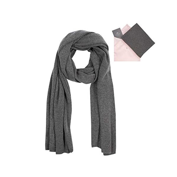 100% Cashmere Wrap Scarf Shawl for Women, Pure Luxury Knit, Ultra Soft, Lightweight and Warm includes Beautiful Silk Gift Bag