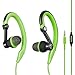 Mucro Sports Headphones Wired Headset Ear Hook Earphones Over Ear Earbuds with Microphone, in Ear Running Earphones for Workout Gym Compatible with Phone (Green) primary