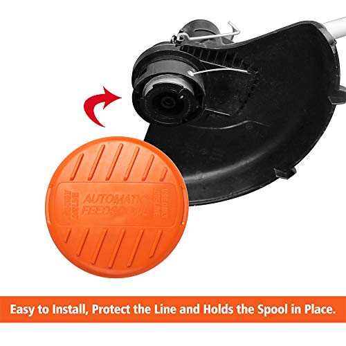 FutureWay Trimmer Replacement Spool Cap Covers and Spring Compatible with Black Decker GH900 LST201 GH600 NST2018 CST2000, Weed Easter String Autofeed Cap, 4 Spool Head Covers + 4 Springs