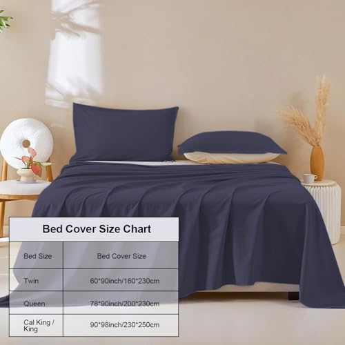 DUJUIKE Waterproof Bedspread, Waterproof Bed Sheet, Mattress Protector, Sofa Cover for Dog, Cat, Children, Double Bed (Queen 200 * 230cm, Dark Navy)
