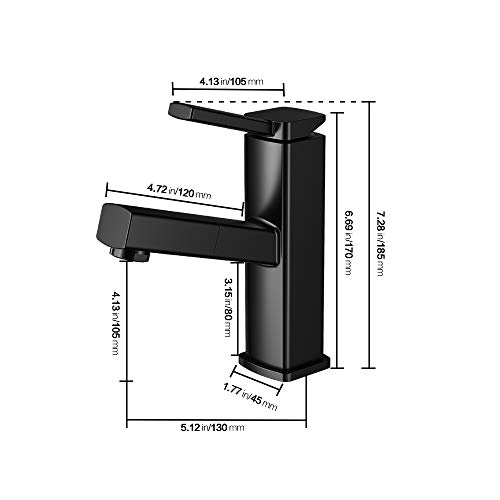 KAIYING Bathroom Sink Faucet with Pull Out Sprayer, Single Handle Basin