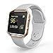 UMTELE Soft Silicone Replacement Strap with Rose Gold Frame for Fitbit Blaze Smart Fitness Watch, Large, Silver