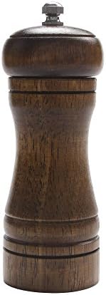 Salt and Pepper Mill Solid Oaken Wood Pepper Grinder Pepper Shaker with Strong Adjustable Ceramic Grinder (1 Piece) (Small)