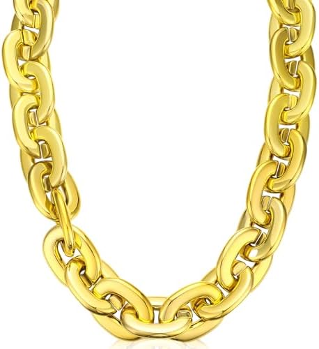 LCPQMZGH Jumbo Plastic Chain Necklace Hip Hop Rapper Gold Chain