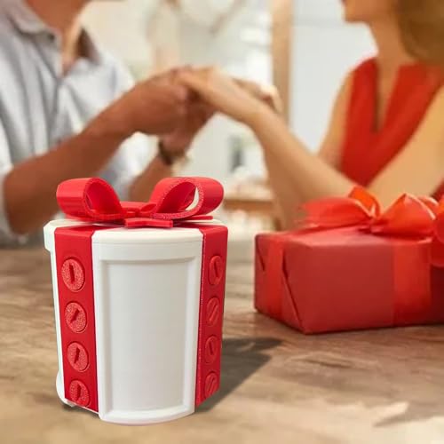 Novelty Valentine's Day Gift Box, 3D Printed Puzzle Container, 10 x 15 cm (Pink)