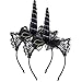 Aniwon 2PCS Unicorn Headbands Hairbands Headwear with Black Hair Hoop Lace for Women Girls Kids Birthday Halloween Christmas Party Supplies