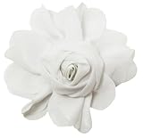 White Chiffon Rosette Hair Clip - 4