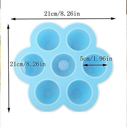 Kitchen Kings - 2-pack (green/orange) Baby Food Freezer Mold, Egg bites fits instant pot 5,6,8 qt pressure cooker, 7 cups storage tray clip on lid