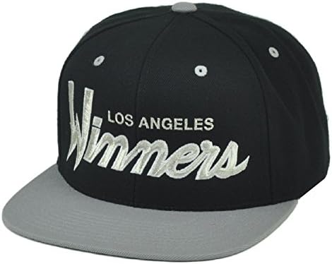 RWTW Logo Roll With The Winner Los Angeles Snapback Hat Cap Black Flat Bill