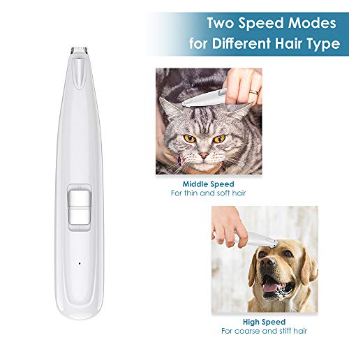 DELOMO Paw Clippers for Dogs, 2Speed Mode Professional Cordless Dog