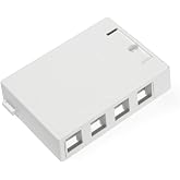 Leviton QuickPort Surface Mount Housing, 4-Port, 41089-4WP, White