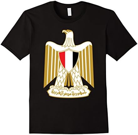 Mens Egypt Eagle of Saladin T shirt, Egyptian Coat of Arms Shirt 3XL Black
