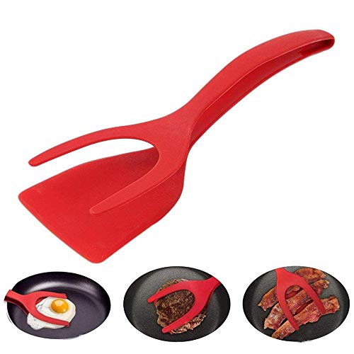 KOBWA Egg Flipper Spatula, Egg Spatula Grip and Flip Spatula 2 In 1 Cooking Kitchen Spatu for Perfect Pancake, French Toast and Omelet Making