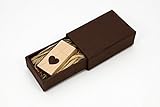 Maple Wood USB 2.0 16GB Flash Drive - Heart Veneer Love Design - With Matching Mastercraft Brown Paperbox