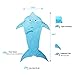CHANOV Dolphin Blanket Kids Sleeping Bag, Cartoon Kids Blankets with Tails, Plush Super Comfy Flannel Tail Blanket With Free Drawstring Backpack, A Sweet Gift for Kids and Girlfriends(Blue)