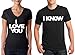 Awkwardstyles Matching Couple Shirts I Love You & I Know V-Neck & T-Shirt B Men X-Large/Ladies XX-Large