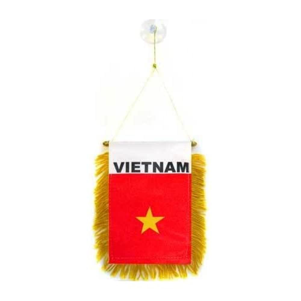 AZ FLAG - Vietnam Mini Banner - 6'' x 4'' - 100% Polyester Vietnamese Small Pennant for Car - Double-sided Flag with Suction Cup Hanger — image 1