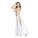 Dance Fairy Belly Dance Satin Long Opening Skirt(no Belt),White