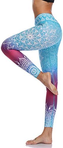 YEHAOFEI High Waist Print Yoga Pants Fitness Yoga Leggings Workout Running Leggings Gym Yoga Pants Elastic Slim Sports Leggings