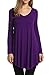 Hotouch Womens Long Sleeve Blouse Shirts Solid Casual Blouses Shirt (Eggplant L)