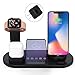 Elaime Fast Wireless Charger, 4 in 1 Wireless Charging Dock Compatible with Apple Watch 5 and Airpods Pro, Qi Wireless Charging Station Stand for iPhone 11 11 Pro Max X Xs XR Xs Max 8 8 Plus （Black）