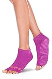 Tucketts Womens Yoga Socks, Toeless Non Slip Skid Grip Low Cut Socks for Yoga, Pilates, Barre, Studio, Bikram, Ballet, Dance - Anklet Style (Raspberry)