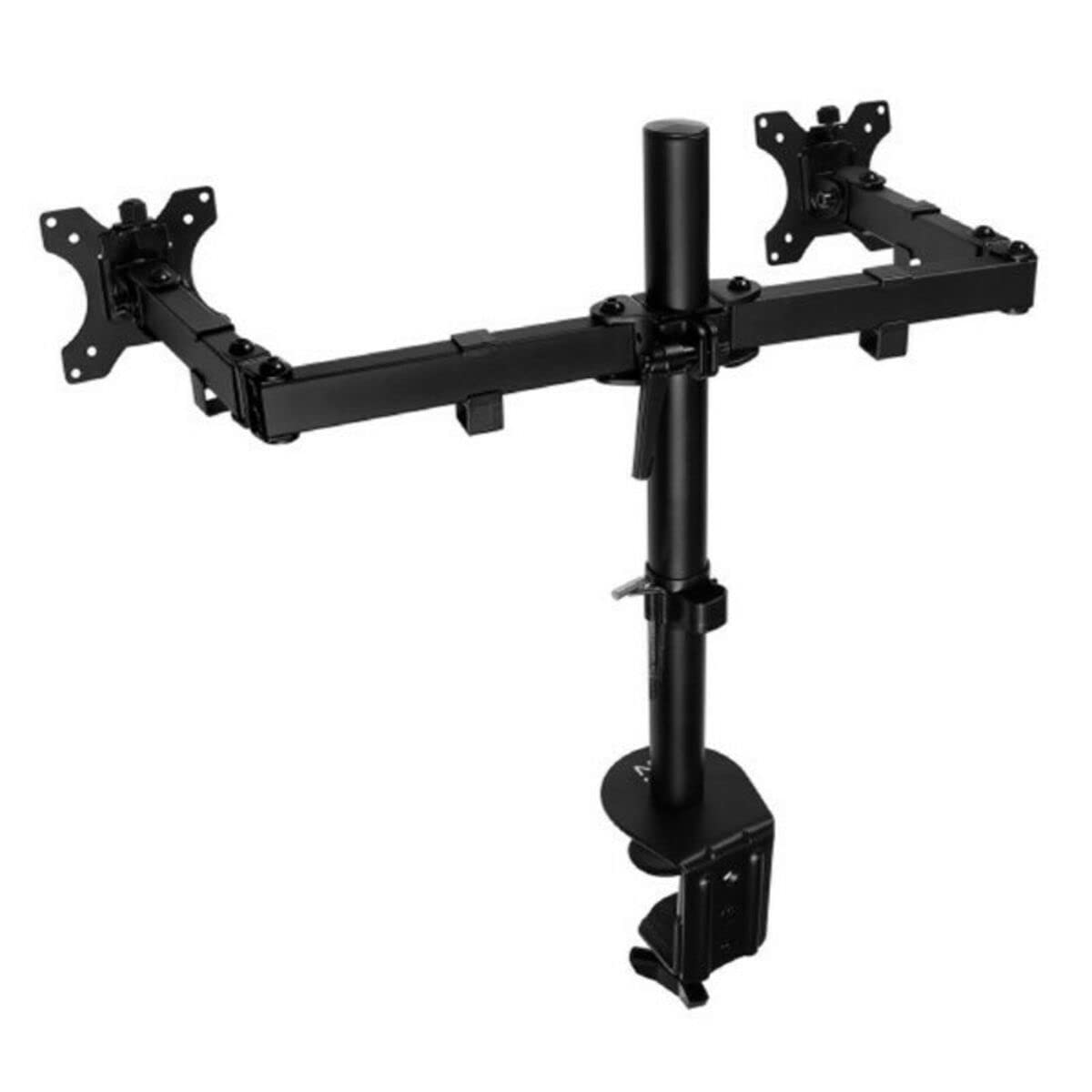 Ewent EW1512 Dual Monitor Stand, Dual Monitor Arm, Ergonomic Dual Monitor Stands for Desks, 13-27 inch TV/Monitor Support Bracket, Adjustable Height, Tilt and Swivel, with Clamp,VESA 75X75 and 100X100