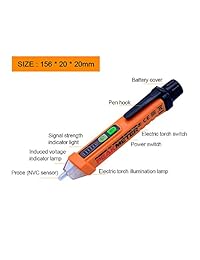 outest 50 60 Hz AC 12 1000 V sin contacto detector de voltaje Circuito Tester Pen herramienta Pluma tipo detector de voltaje eléctrico con linterna