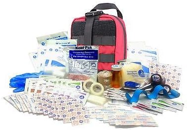 Military Rip-Away EMT First Aid Kit - IFAK Level 1 Army Medic - Red #FA16